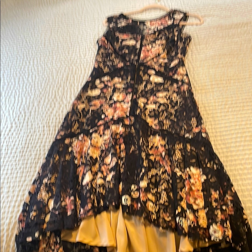 Floral Lace Dress with High-Low Hem
